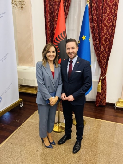 Austausch mit Jorida Tabaku, Vorsitzende des albanischen EU-Integrationsausschusses und Daniel Artmann, MdL