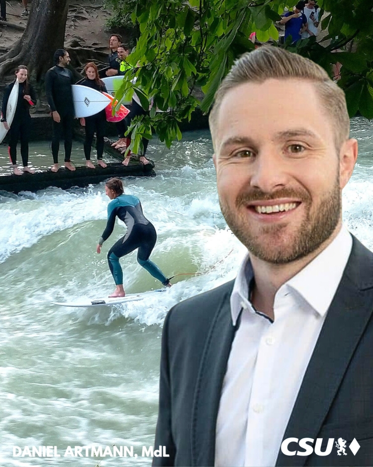Landtagsabgeordneter Daniel Artmann erreicht Förderzusage in Höhe von 450.000 EUR für Rosenheimer Surfwellen-Projekt