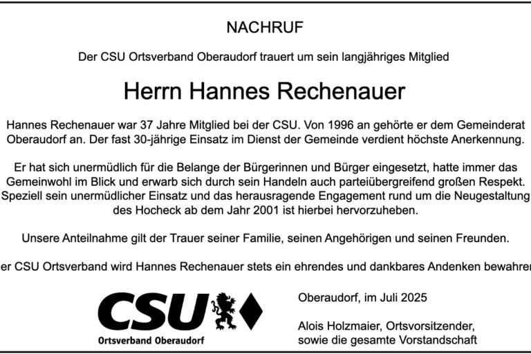 Nachruf für Hannes Rechenauer