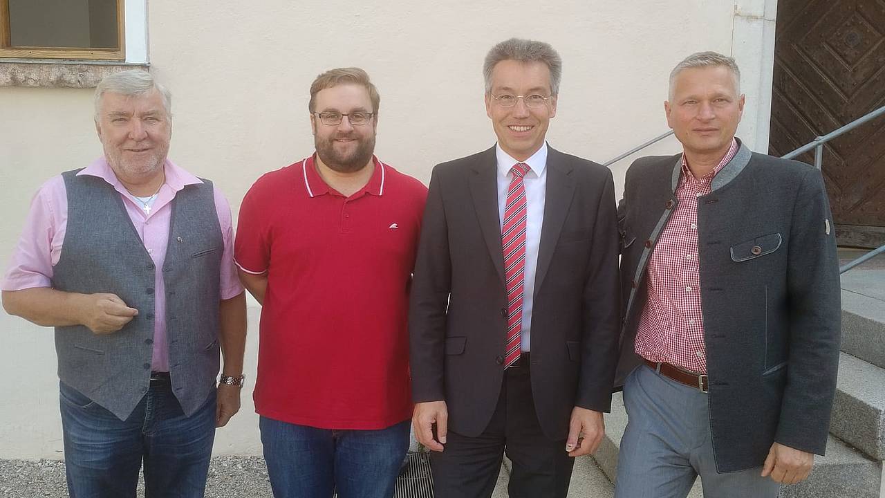 Franz X. Heinritzi, Christian Kastl, Otto Lederer und Richard Richter bei der CSU-Kreisklausur in Seeon